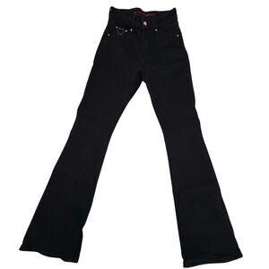 moda bootcut dark demin jeans with embellished back pockets